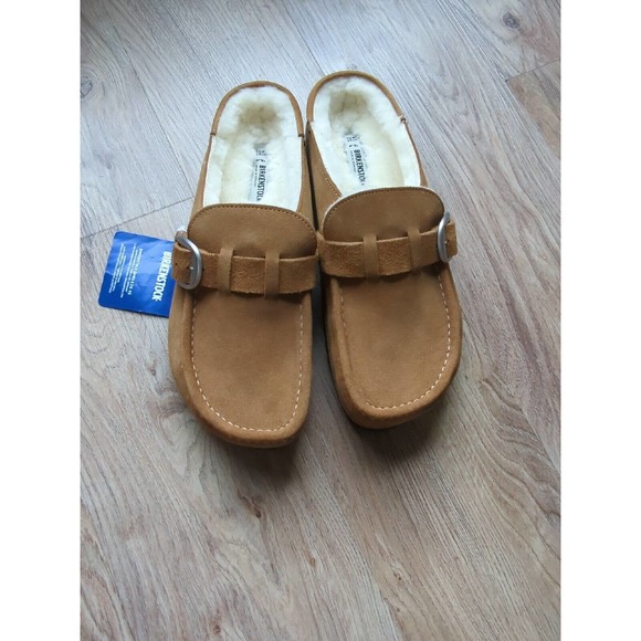 Birkenstock Buckley Suede Shearling Clog Mink Womens 10-10.5 EU 41 - Picture 2 of 16